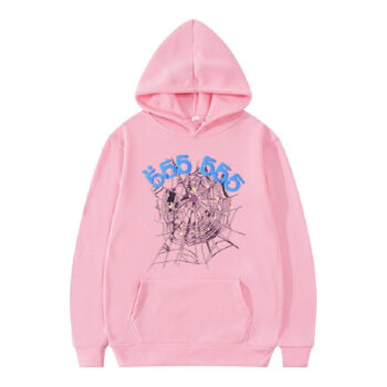 Sp5der 555555 Pink Hoodie New Fashion
