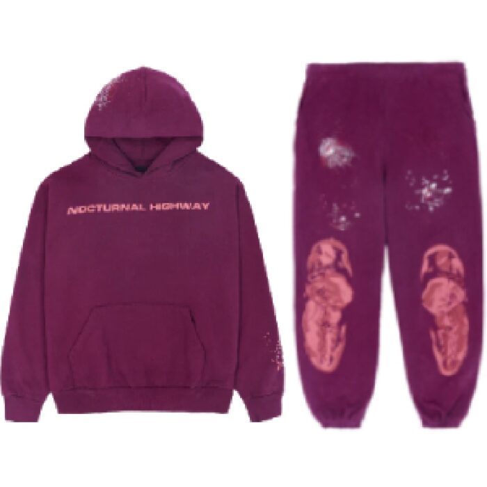 Purple Nocturnal Highway Sp5der Tracksuit