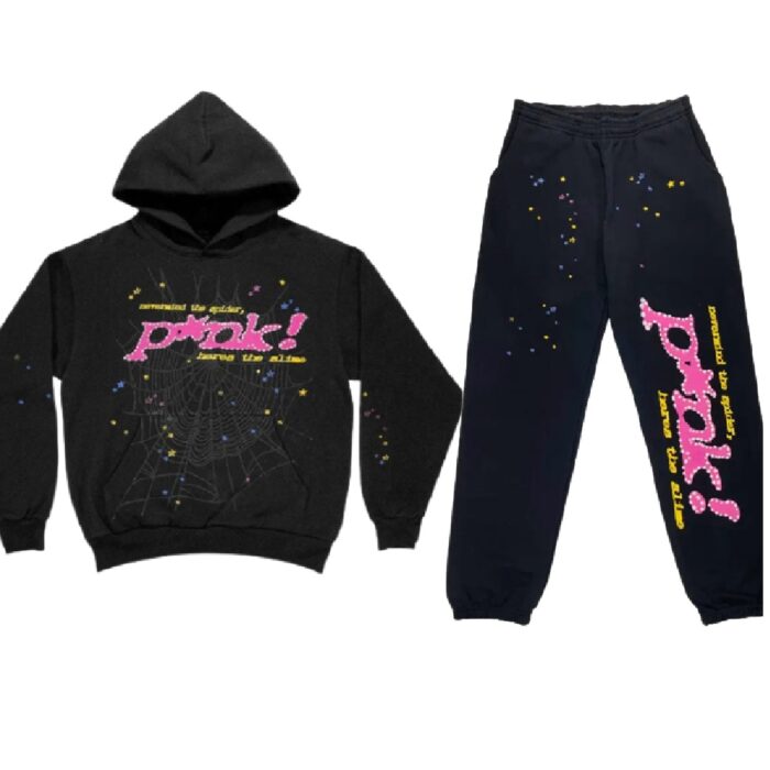 Pink! Young Thug Black Sp5der Tracksuit