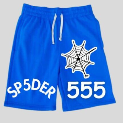 Sp5der Shorts Blue Simple 555 Logo